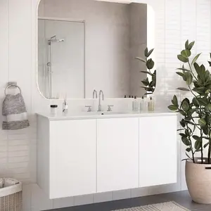 Modway Bryn 48" Wall-Mount Bathroom Vanity in White White