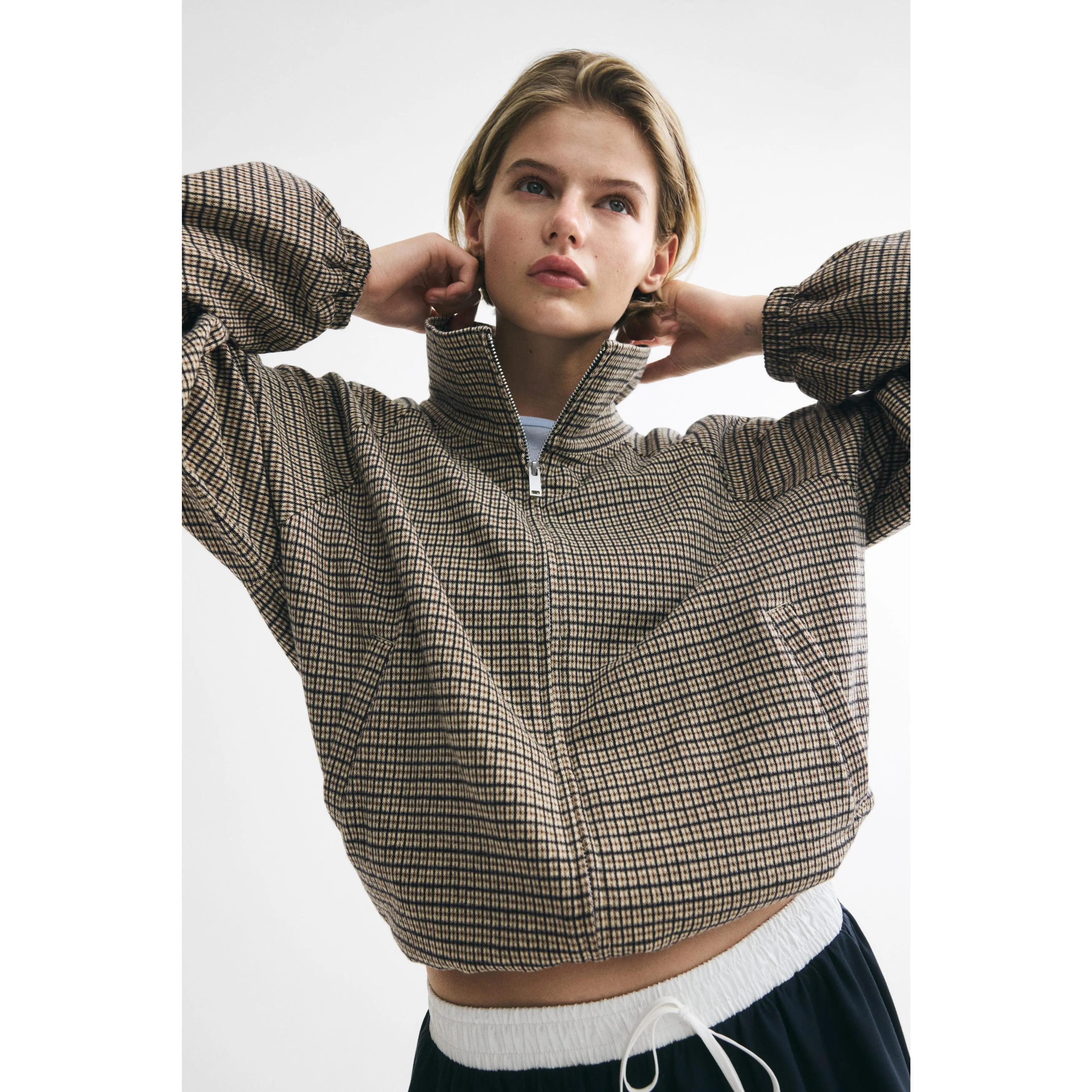 H&M Balloon-sleeved jacquard-knit jacket