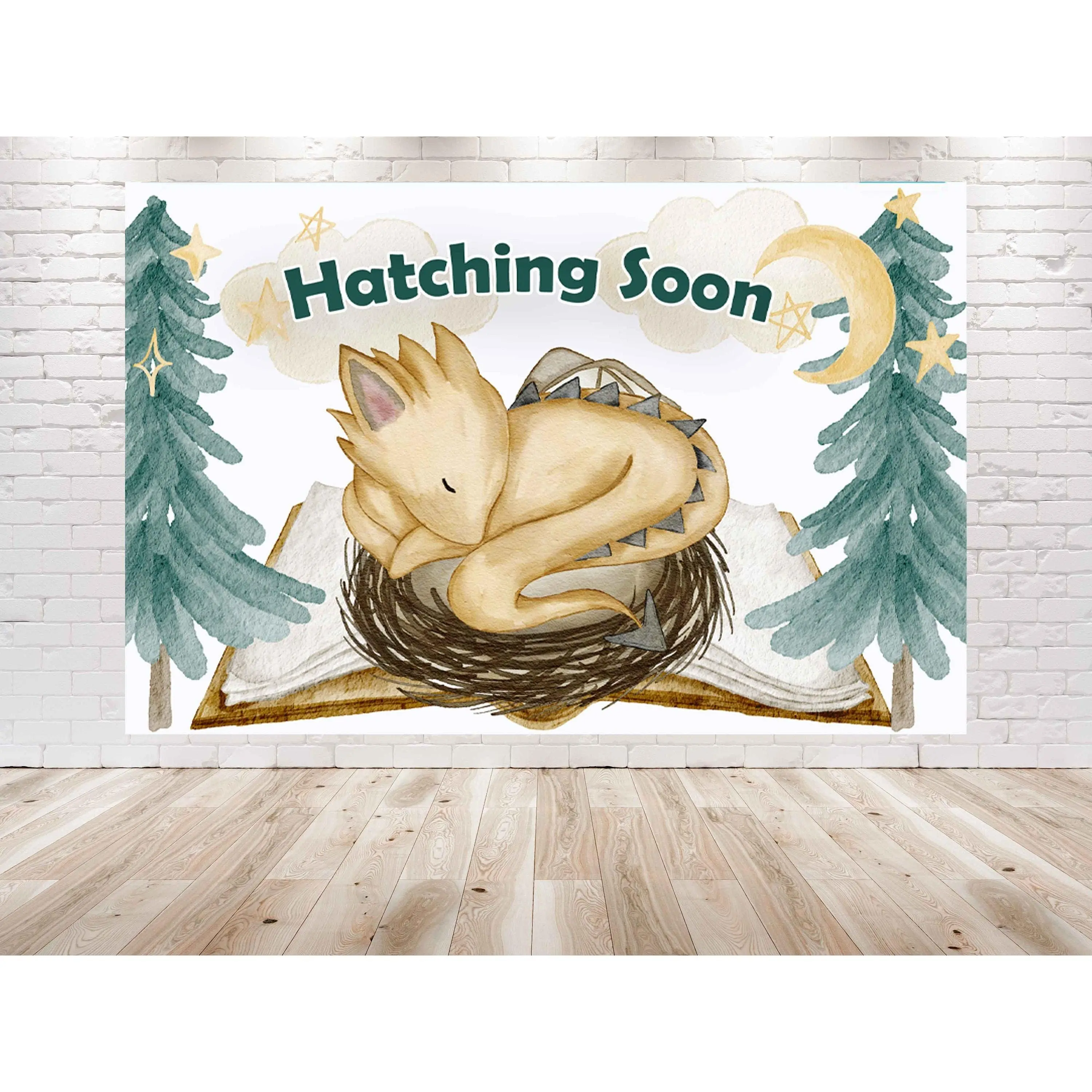 Dragon Baby Shower Backdrop 5x3 FT