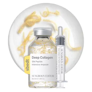 [SUNGBOON EDITOR] Glow Intensive Silk Peptide Ampoule, Copper Peptides Serum for Face with Collagen & Multi Peptides, Hydrating Korean Skincare Facial Serum for Smooth-Looking Skin, 1.35 fl oz