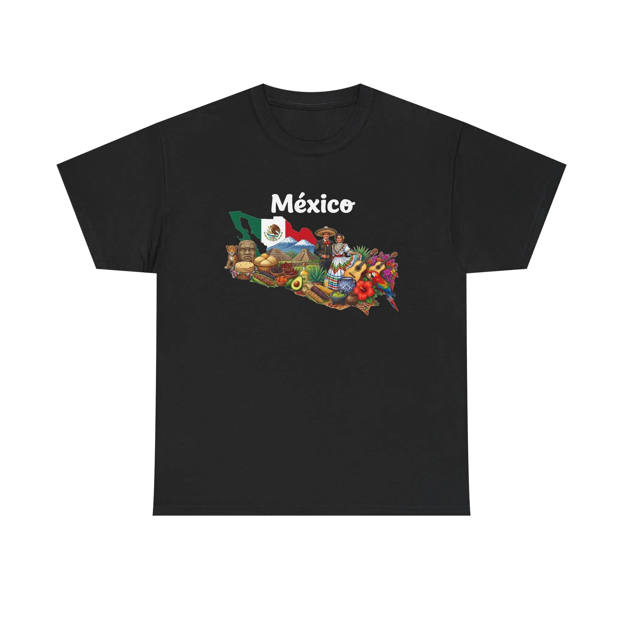 México map collage T-Shirt | Mexican flag, foods, culture icons