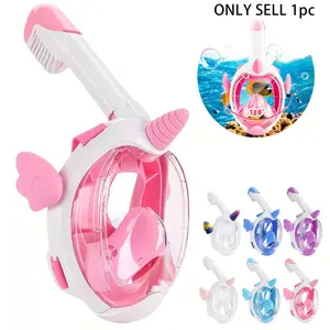 Kids Swimming Goggles, 1 Count Swimming Goggles with Breathing Tube, Swimming Accessories for Swimming, Diving, Water Sports, Snorkels, Goggles Mask