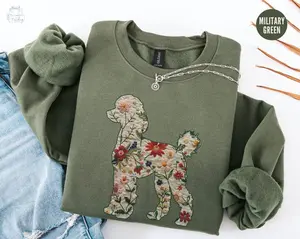Floral Poodle Sweatshirt, Dog Mama Shirt, Poodle Mom Sweater, Poodle Mom Crewneck, Mothers Day Dog Mom Gift For Dog Lover