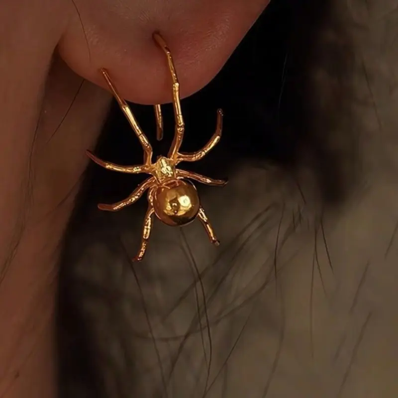 Unique High-end Handcrafted Silvery/golden Spider-shaped Earrings, Fashionable and Unique Women's Earrings, Women's Gift.halloween jewelry Gift for her