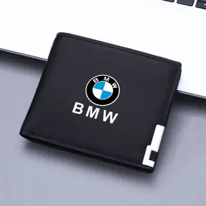 Men's PU Leather Car Short Wallet Purse, Stylish Wallet, Card Holder & License Pocket, High-Quality Design for Bmw Models 1-7 Series & X-Series