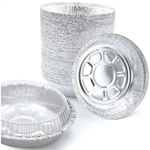 50Pack - 7" Round Aluminum Pans with Lids - Aluminum Foil Pans with Clear Lids - Freezer & Oven Safe Round Foil Pans with Lids, Takeout, Air Fryer, Disposable Ideal for Baking