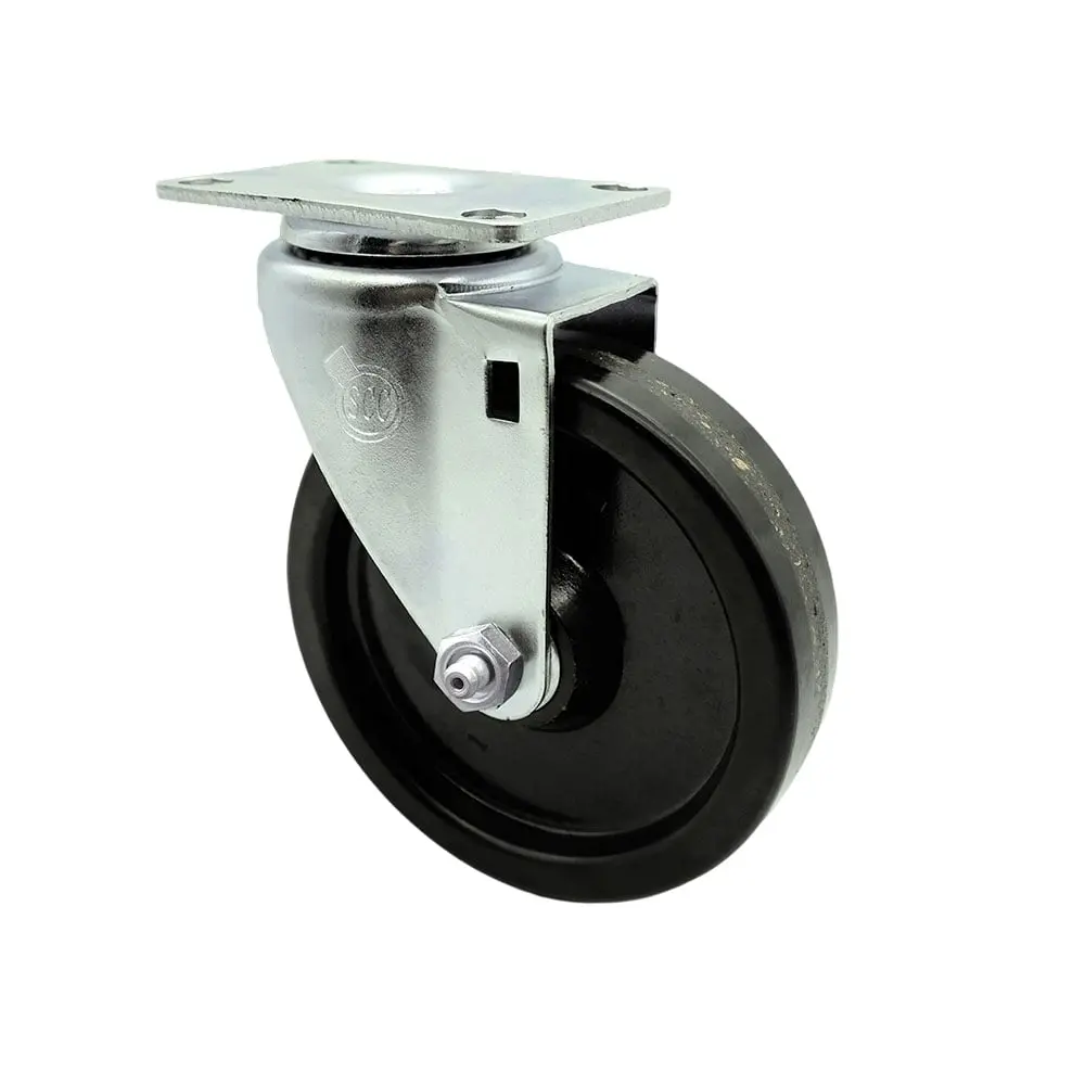 Service Caster SCC-20S514-PHS-TP3 Durable Swivel Caster - 5 in. Phenolic Wheel, 4 x 4.5 in. Overall Top Plate, Bolt Hole Design, for Carts, Shop Projects & Material Handling with Versatile Mounting Options