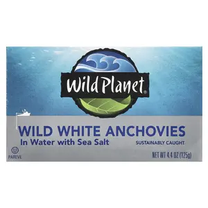 Wild Planet Wild White Anchovies In Water with Sea Salt, 4.4 oz (125 g)