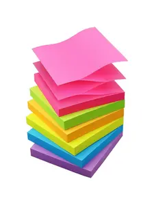 Sticky Notes 3x3 Pop Up Self-Stick Notes Pads with 6 Bright Colors Easy to Post for Office School Home 6 Pads Pack - Bulk 600 Sheets (100 Sheets Per Pad) Pop Up Super Sticky Quality Paper