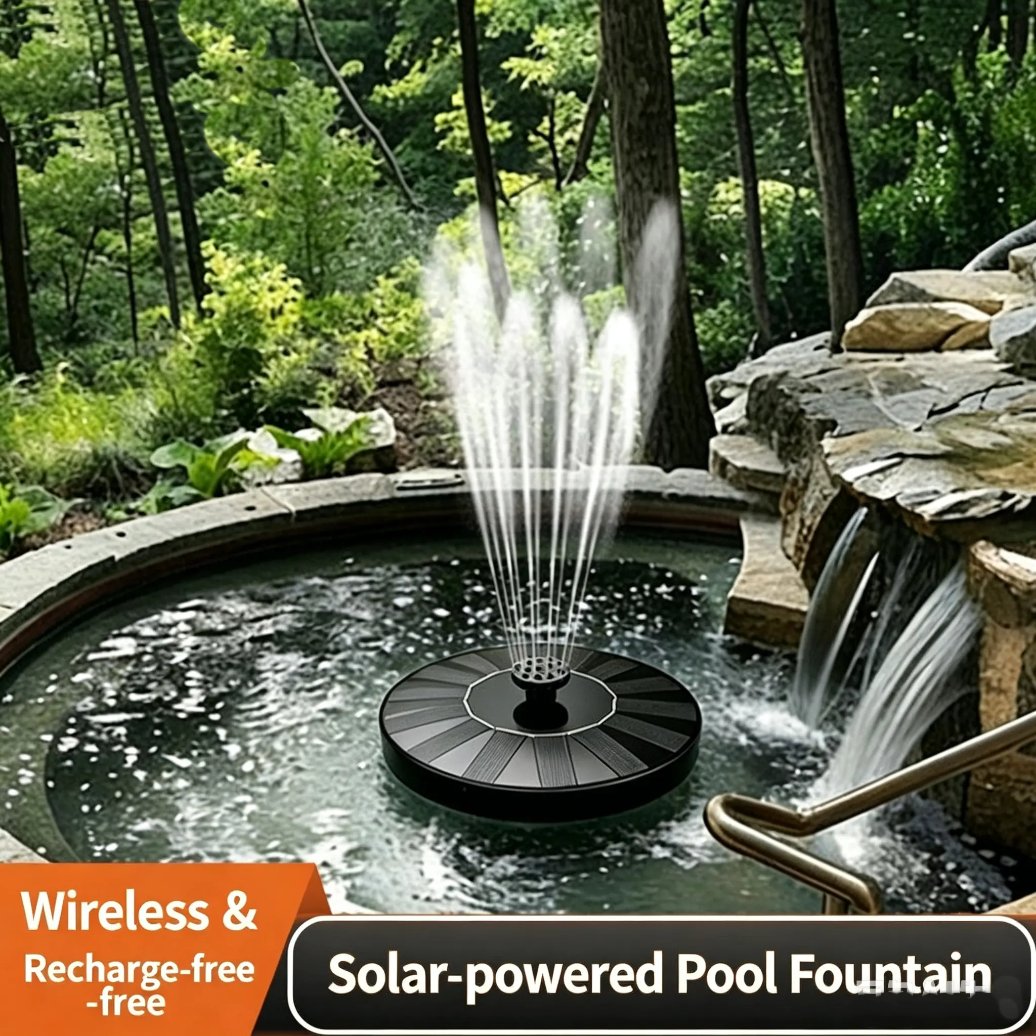 New solar floating fountain, outdoor fish pond oxygenating circulation pump for courtyard landscape water cycle