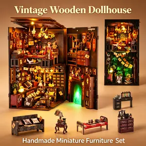 Collector's Edition Magical Home Décor Set | Complex 3D Interlocking Wooden Puzzle for Adults — A Soothing, Stress-Relieving Desktop Model and Perfect Creative Birthday Gift ，Model Toy Gift(Brown Wood Finish)