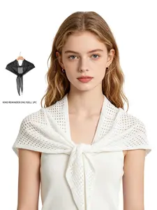 Y2K Style Hollow Out Knit Shawl, Breathable Triangle Wrap, Versatile Summer Beach Streetwear, Lightweight Soft Look Outerwear