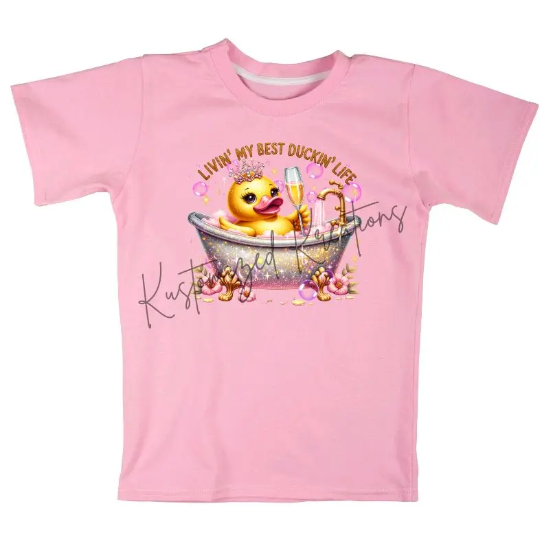 Livin' My Best Duckin' Life • T-shirt Tee Shirt Comfortable Unisex Top Sublimation Casual Graphic Shirts Funny Cute Sarcasm Sarcastic Duck