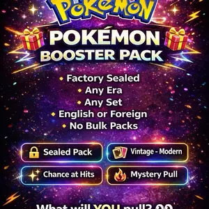 1 Pokemon Booster Pack English, Korean, Chinese Or Japanese