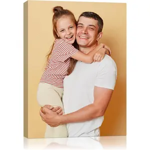 Personalized Picture To Canvas Print for Home Decor,Waterproof and Color Long-Lasting Canvas,Customized Photo Gift for Family,Friend,Lover,Pet (16"X24")