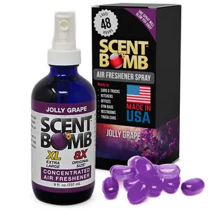 Scent Bomb  Jolly Grape Air Freshener Spray, Long-Lasting Odor Eliminator for Home & Car, Effective Deodorizer Spray for Kitchen, Bathroom, Fresh Room Spray & Smell Neutralizer
