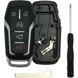 Replacement Key Fob Shell Case Fits for Ford Edge Explorer Fusion Mustang Lincoln MKZ MKC MKX Keyless Entry Remote Control Key Cover (5 Button Sedan Trunk)