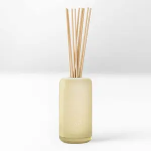 Vanilla Bean Glass Reed Diffuser - Scented Aroma Freshener with Natural Wooden Straws