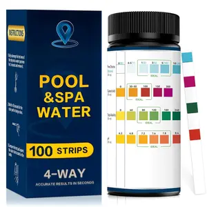 Pool Test Strips,100 Strips Pool and Hot Tub Test Strips, Swimming Pool Test Strips for  Alkalinity, pH, Free Chlorine(Bromine),Cyanuric Acid-Pool  Water Test -Quick and Accurate Results