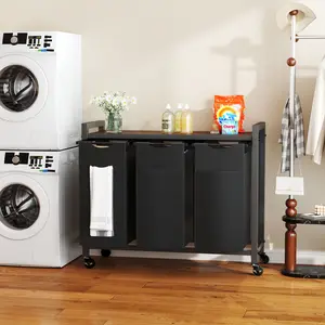 Rolling Laundry Hamper with Pull-Out Removable Bag, Freestanding Clothes Basket Organizer with Wheels, Laundry Sorter for Bedroom or Bathroom