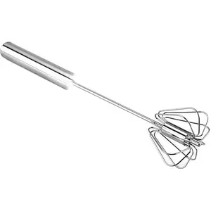 Stainless Steel Egg Whisk, Hand Push Rotary Whisk Blender, Versatile Milk Frother, Hand Push Mixer Stirrer for Blending, Whisking, Beating & Stirring (12in)