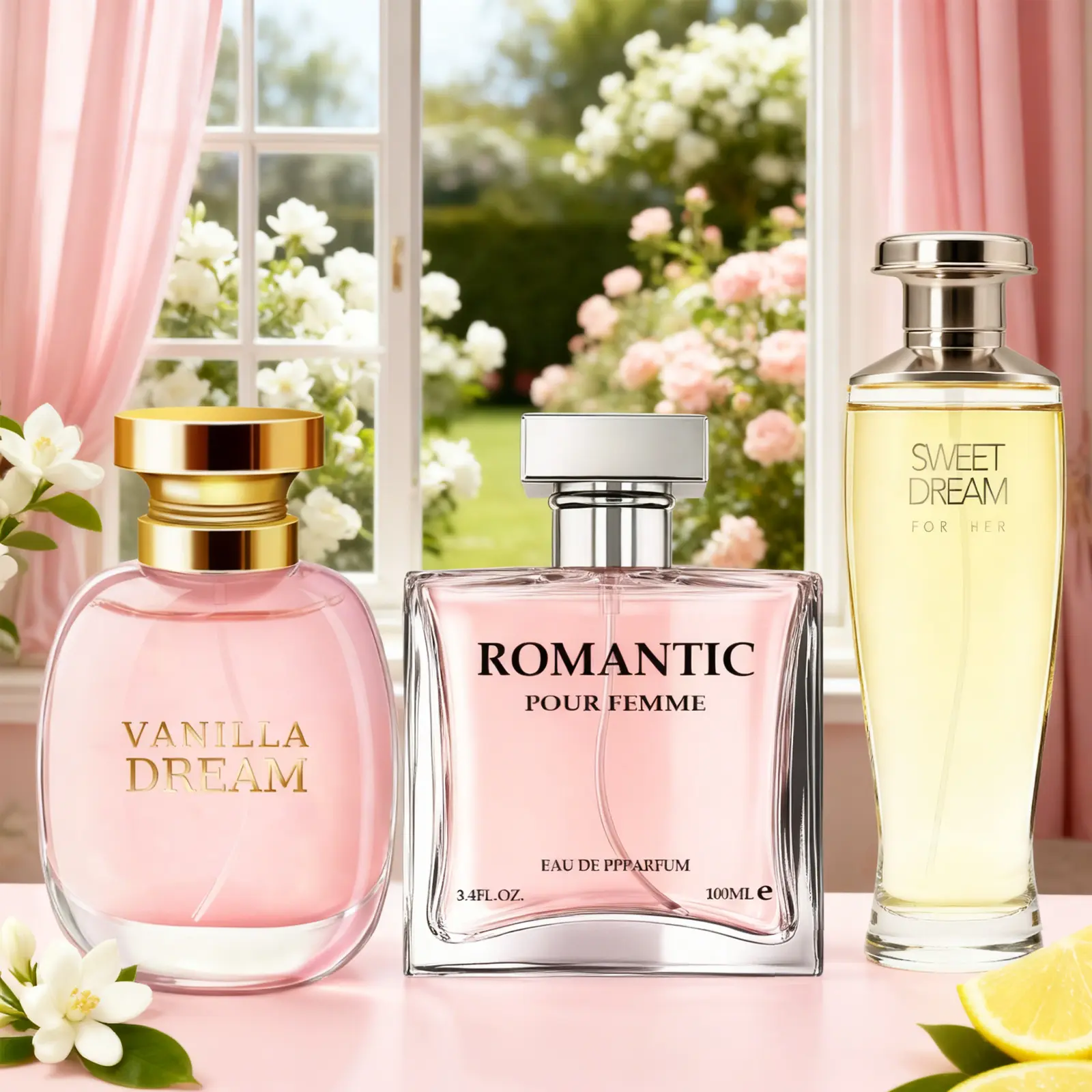 Women's Floral Fruity Oriental Fragrance Set (1 Pack) - Elegant Floral Oriental Blend with Rose, Chamomile, Lily, Peony, Vanilla, Jasmine, Pear, Gardenia, Musk - Daily Wear Trio for Dating, Office - Gifts for Girlfriend, Cute Girly Gifts, Floral Oriental