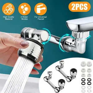 2026 - 2 Pcs Universal 1080° Swivel Extension Faucet Aerator Rotate Robotic Arm Extend  for Effortless, All-Angle Control, Rotating Swivel Faucet Aerator Extender, Kitchen Bathroom Sink Faucets Sprayer Attachment