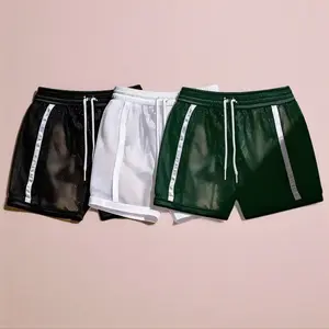3 PIECE 2026 New Summer Thin Men's Mesh Sports Shorts, Sexy See-through Shorts, Color-blocking Breathable Striped Sports Casual Shorts