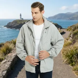 Men's Lightweight Waterproof Windbreaker Jacket with Hood - Breathable Raincoat for Outdoor Running Hiking Cycling Sports Activities Comfortable Durable Rain Jacket Perfect for Travel Adventure Casual Wear