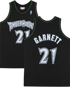 Kevin Garnett Minnesota Timberwolves Autographed Black Mitchell and Ness Authentic Jersey - Fanatics Authentic Certified