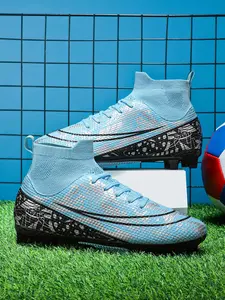 Parent - Child Black - Gray Camouflage Firm Ground Soccer Cleats, Sports Competitive Style, Breathable Knit Material, Firm Ground Studs for Grip, Comfortable on Feet, Ideal for Parent - Child Soccer & Professional Training