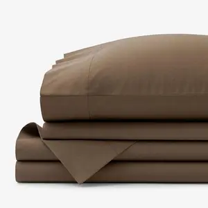 Classic Cool Cotton Percale Bed Sheet Set - Coffee