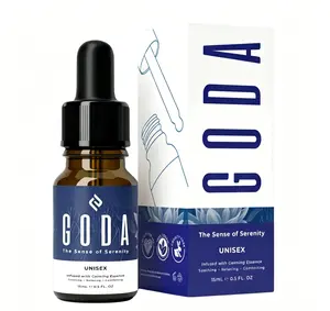 GODA For Her & Him Serenity Mini Perfume Unisex Calming Scent with Lavender & Chamomile, Relaxing Floral Woody Fragrance, Vegan Cruelty-Free Travel Perfume 15ml / 0.50 Fl Oz