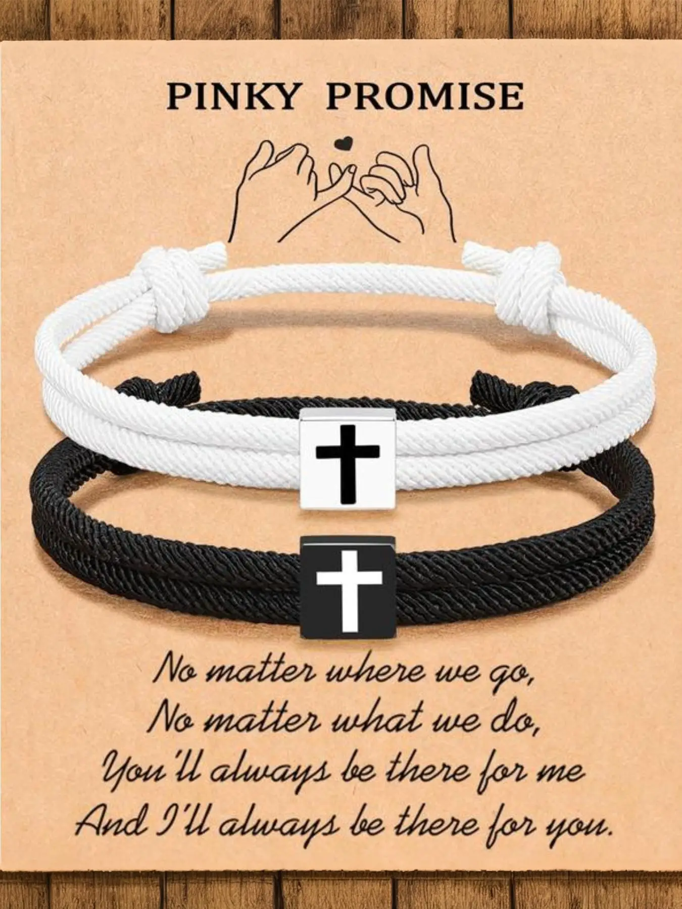 Cross Bead Decor Braided Rope Matching Bracelet Set, Fashionable Couple Braided Drawstring Bracelet for Women & Men, Trendy All-match & Exquisite Jewe