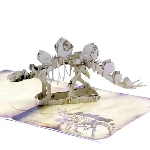 Dinosaur Skeleton  3D Pop Up Greeting Card