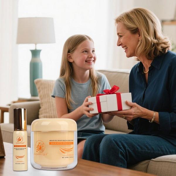 Aomimegel Collagen Hair Mask & Argan Oil Set, Deep Repair Treatment for Dry Damaged Hair, Hydrating & Strengthening with Collagen, Smooth & Shine Care, 500ml + 60