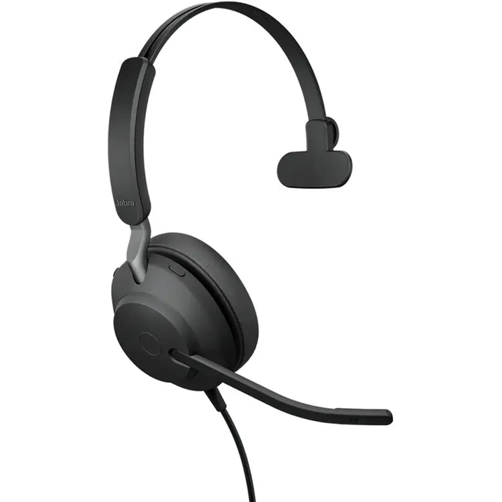 Jabra Evolve2 40 SE Mono Wired On-Ear Electronic Audio Headphone with Oval Foam Cushions (UC, USB-A/Type C)