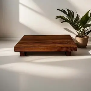 1PCS wooden display rack, solid wood decorative tray, bathroom storage tray, Bathroom accessories organizer - natural wood grain finish, smooth surface, Christmas storage and decorative organizer, suitable for home decoration, retro style decoratio