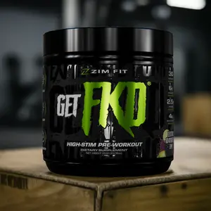 ZIM FIT USA GET FKD® High-Stim Pre-Workout - 350mg Caffeine & 21g Blend for Explosive Energy & Endurance - Healthcare Fitness Supplement