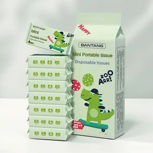 Mini Portable Wipes -Alcohol & Fragrance Free, 8 Bags of 64 High Absorbent Cotton TraveWet Wipes -Compact, Flushable, Non-Tearing, Washable -Ideal for Hygiene on the Go