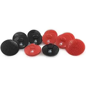 G.B.S Soft Red & Black Scalp Massage Brush- Promotes Healthy Hair for Women & Men, Grooming Massage Brush for Sensitive Scalp Anti Dandruff Brush (12 Pc)