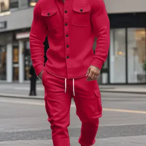 Men's Heavyweight Fleece Lined Workwear Set, Outdoor Hunting Jacket & Hoodie, Casual Loose Fit Winter Warm