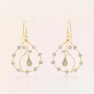 Labradorite Hoop Earrings