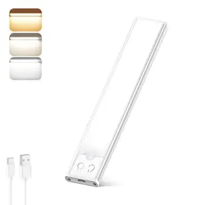 1/2/3/4 set of under-cabinet lighting fixtures, upgraded version. Rechargeable under-cabinet wireless lighting lamp with LED motion sensor, indoor closet lighting fixture, under-cabinet lighting device, suitable for kitchens and corridors, size 40cm.