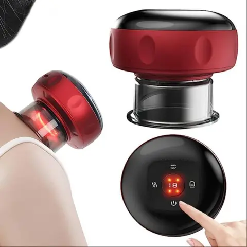 Electric Smart Heating Cupping Massager, 12 Gears Smart Vacuum Suction Body Massage Tool, Portable Rechargeable Massage Tool for Body Care, Gift