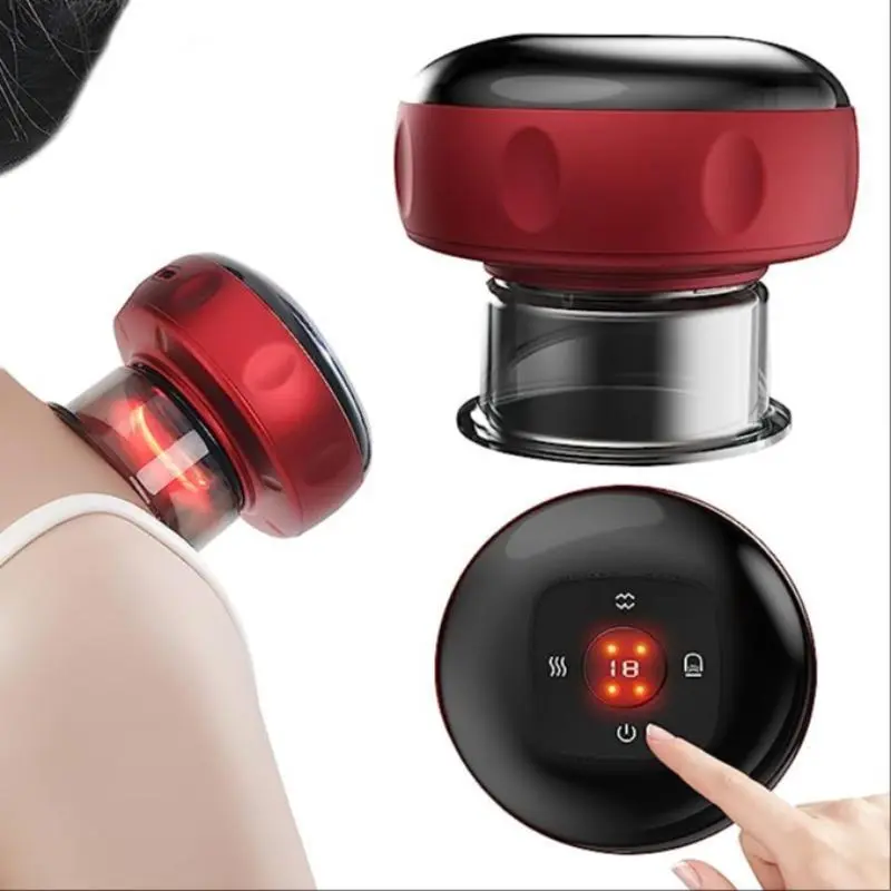 Electric Smart Heating Gua Sha Massager, 12-level Adjustable Smart Vacuum Cupping Massager, Portable Personal Care Appliances for Home & Travel