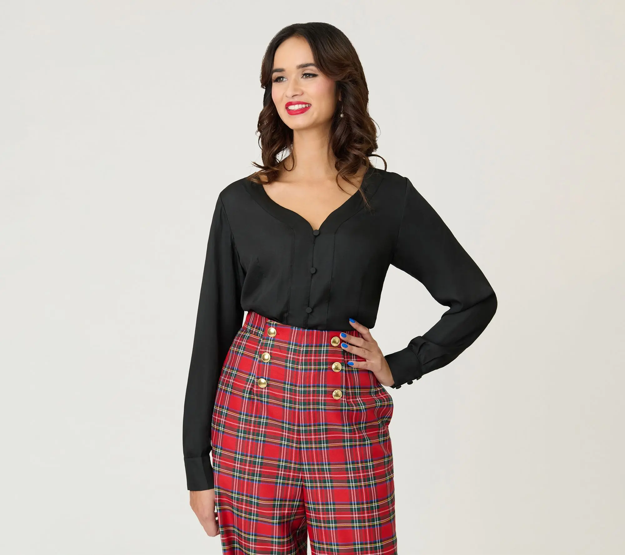 Unique Vintage Black Long Sleeve Blouse