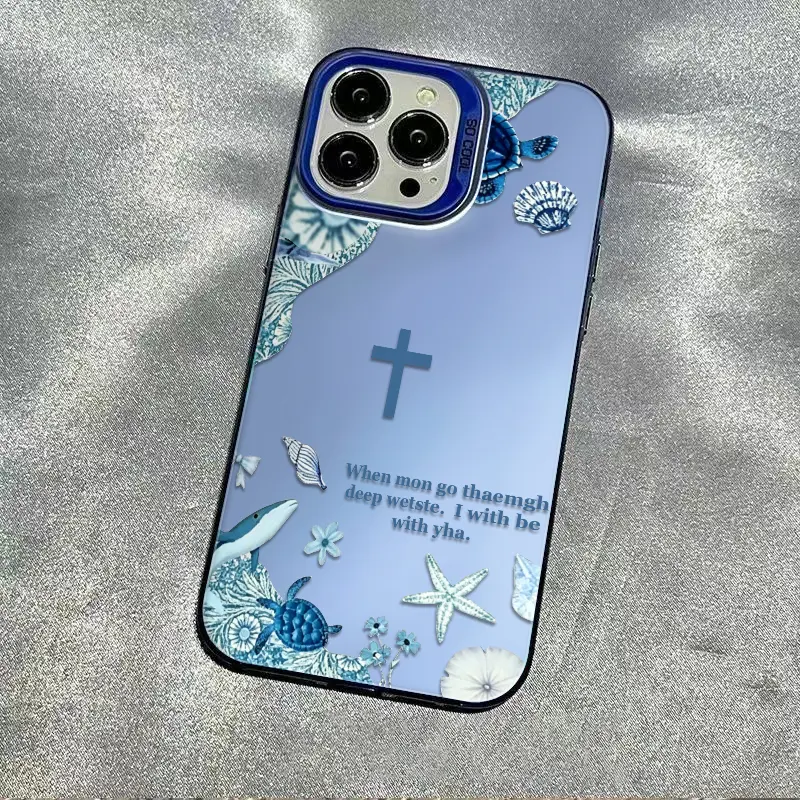 Nautical Serene Blue Ocean & Cross iPhone Case - Durable, Slim-Fit, Lightweight, Non-Slip, Full Coverage Cellphone Accessory for iPhone 17,16,15,14,13,12,11,X,XS,XSMAX,XR,8,7, Iphone Xr