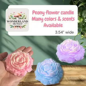 Peony flower candle or wax melt scented great fragrance beautiful decor gift aromatherapy spa 3.54”