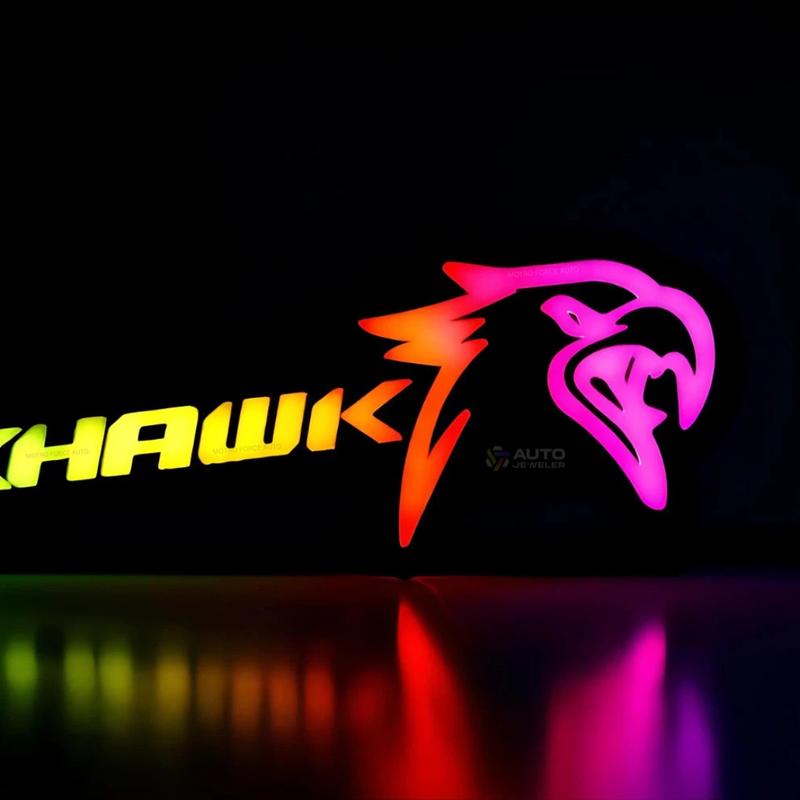 Jeep Trackhawk LED Grille Emblem Badge – RGB Flow Series | Bluetooth App Controlled (2018–2021)